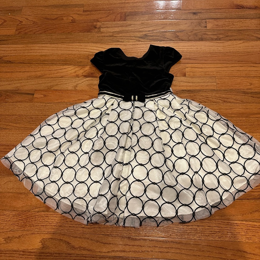 Jona Michelle Black and White Formal Kids Dress